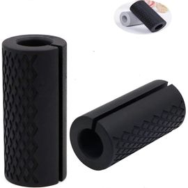 Pack De Poignées D'haltères Épaisses Pour Barres, Câbles D'haltérophilie Et Entraînement De Fitness (Noir)