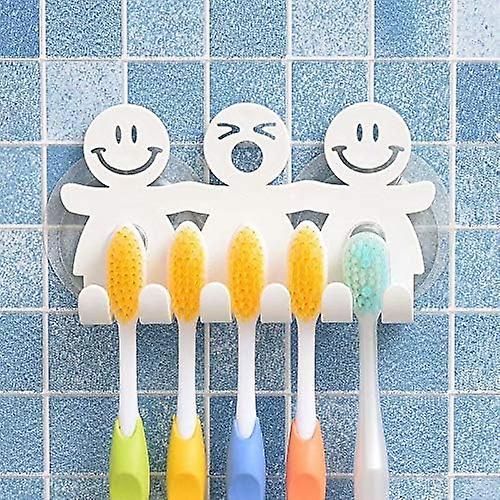 Joli porte-brosse à dents avec ventouse pour décoration murale de salle de bain, taille unique