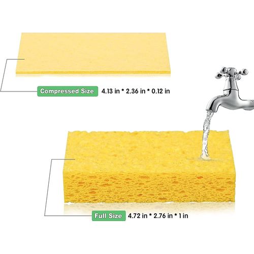 Éponge en cellulose, éponge de lavage robuste, éponge de cuisine anti-rayures, éponge à vaisselle de couleur domestique, ustensiles de cuisine, salle de bain, 6 pièces