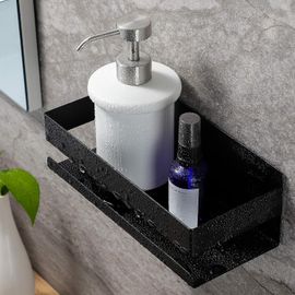 Étagère de douche sans perçage, Étagère de salle de bain autocollante en acier inoxydable SUS304 (Nior)