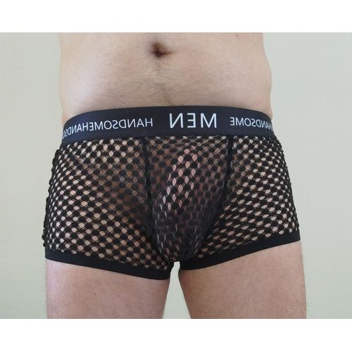 Boxer Homme Maille Transparent Noir Taille M