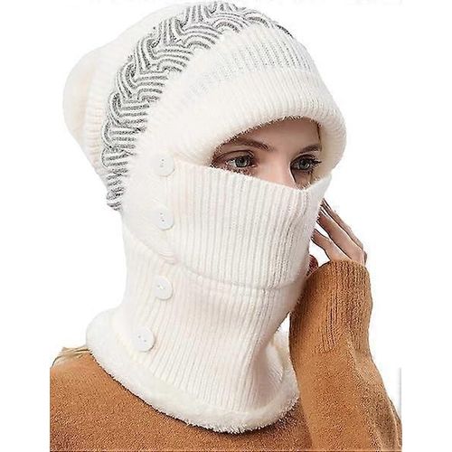 Bonnet D'hiver Chaud Pour Femme, Écharpe Coupe-Vent, Multifonction