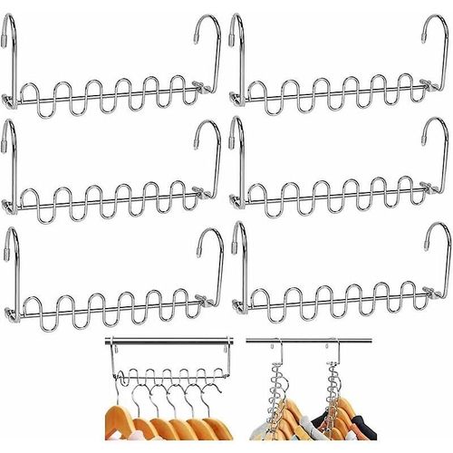 Cintre pour Pantalons, Cintres Métalliques à Multicouches Anti-Glisse,Cintre Gain de Place, Pivotantes pour Jeans, Pantalons, Cravates, Ceintures, ave