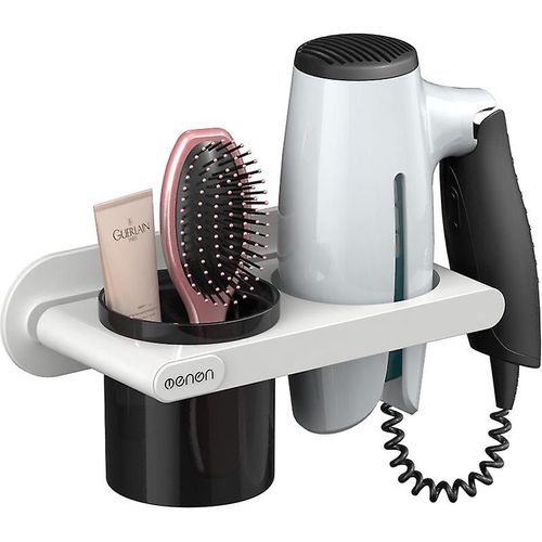 Support pour sèche-cheveux, étagère de salle de bain, kit de rangement pour sèche-cheveux, pour salle de bain et salon de coiffure. Installation autocollante.