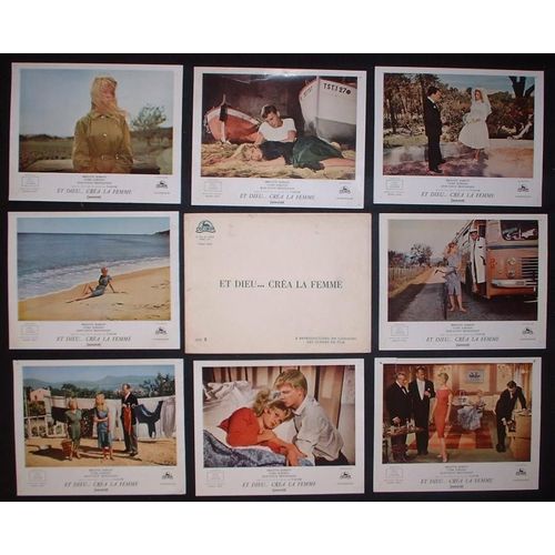 Et Dieu Créa La Femme - And God Created Woman * Film 1956 Roger Vadim - 8 Photos D'exploitation De Cinéma - Affiche 27x21 Cm - Brigitte Bardot Lobby Card Set * Brigitte Bardot ; Jean-Louis Trintignant