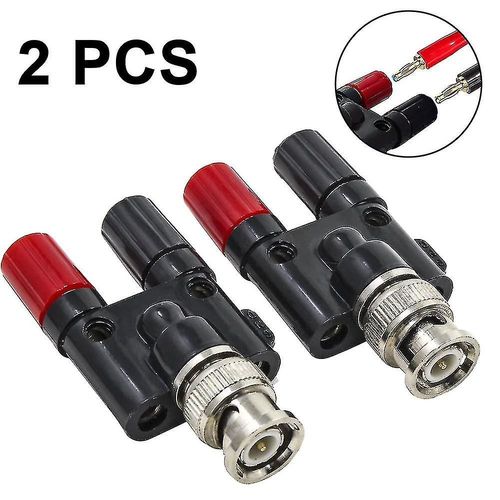 Adaptateur BNC mâle vers double prise banane femelle, connecteur coaxial, lot de 2