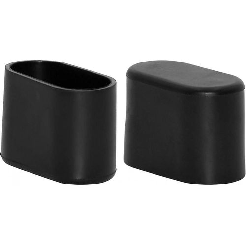 Lot De 8 Protège-Pieds De Chaise Ovales En Pvc Souple, 25 X 50 Mm (1"" X 2""), Noir