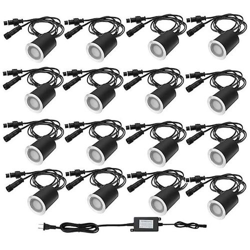 Spot Extérieur Encastrable 16 Led Pour Tête De Pont ¿32 Mm Ip67 Étanche Basse Tension 12 V - Lumière Chaude