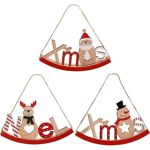 Pendentifs décoratifs en bois à faire soi-même, étiquettes cadeaux, élan, Père Noël, bonhomme de neige en bois pour fabriquer des ornements d'arbre de Noël, pendentif décoratif à suspendre artisanal