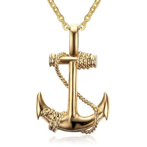 Colliers Pour Hommes De Style Européen Et Américain, Pendentif Ancre En Acier Inoxydable Pour Hommes, Pendentif Ancre Pirates Des Caraïbes, Pendentif En Or