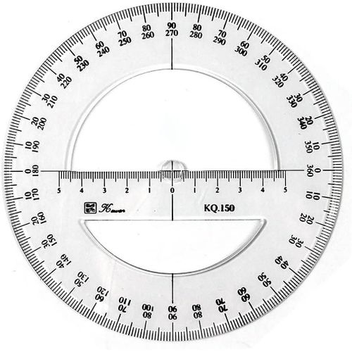 Rapporteur Circulaire Complet En Plastique De 15 Cm, Outil De Mesure Mathématique À 360°, Rapporteur Rond À Angle Moyen Complet