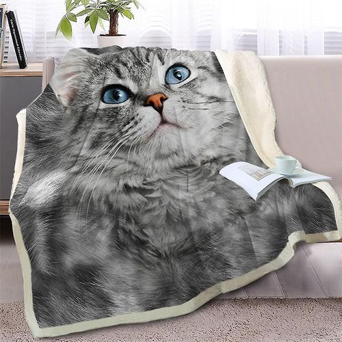 1 Couverture En Peluche Mignonne, Super Chaude, De Haute Qualité, Super Douce Et Confortable, 150 X 130 Cm