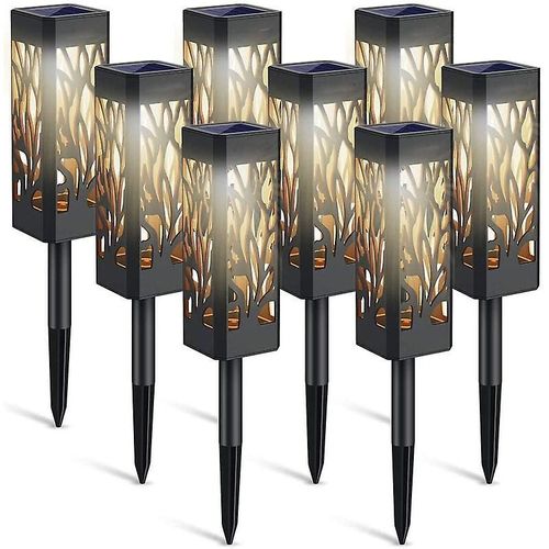 Lampes Solaires De Jardin, 6 Lampes Solaires Décoratives Avec Lumière Blanche Chaude, Étanches Ip65, Allumage/Extinction Automatique, Pour Jardin Extérieur
