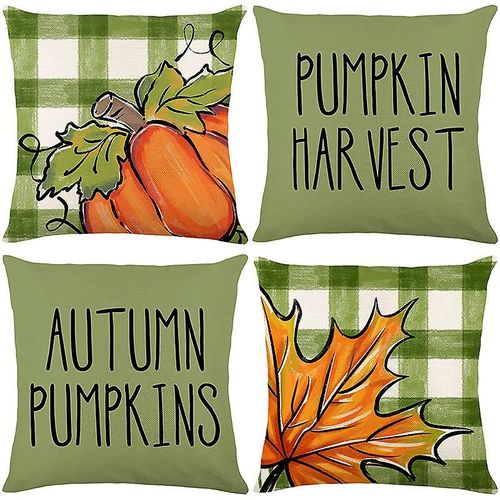 Lot De 4 Taies D'oreiller Décoratives D'automne 45 X 45 Cm, Coussins Décoratifs Pour Canapé