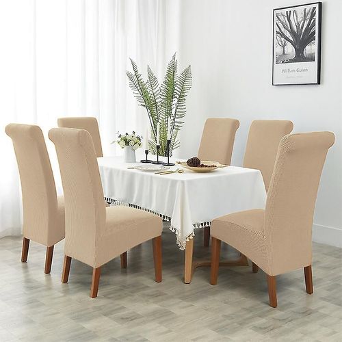 Lot De 6 Housses De Chaise Extensibles Amovibles Et Élastiques Pour Salle À Manger, Pour Maison, Hôtel, Mariage, Réunion (Kaki)