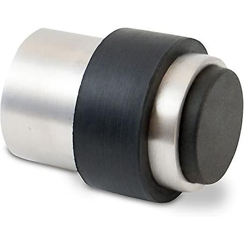 Butée de porte en acier inoxydable - Butée de porte murale en caoutchouc avec matériel de montage pour mur et sol - Bloc porte mur et sol - Butée de porte Ø 3,5 cm,