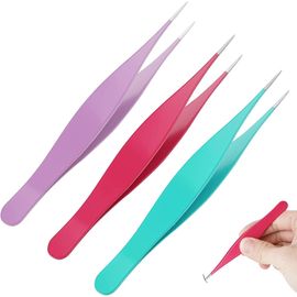 Pince À Épiler Professionnelle Pour Extensions De Cils, 3 Pièces, En Acier Inoxydable, Pour Extensions De Cils Et Sourcils 
