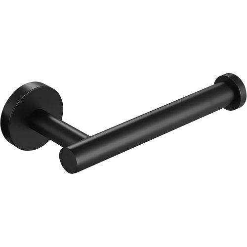 Porte-papier toilette mural à visser, 12 cm, en acier inoxydable brossé (noir mat).