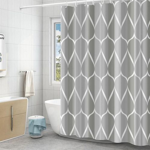 Rideau de douche imperméable 180 x 180 cm en polyester, anti-moisissure et antibactérien pour salle de bain, lavable en machine, facile à nettoyer