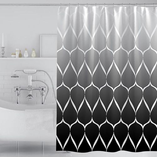 Rideau de douche imperméable 180 x 180 cm en polyester, anti-moisissure et antibactérien, facile à nettoyer.