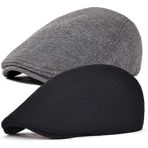Lot De 2 Casquettes Gavroche Homme En Coton, Coupe Souple, Style Chauffeur De Taxi