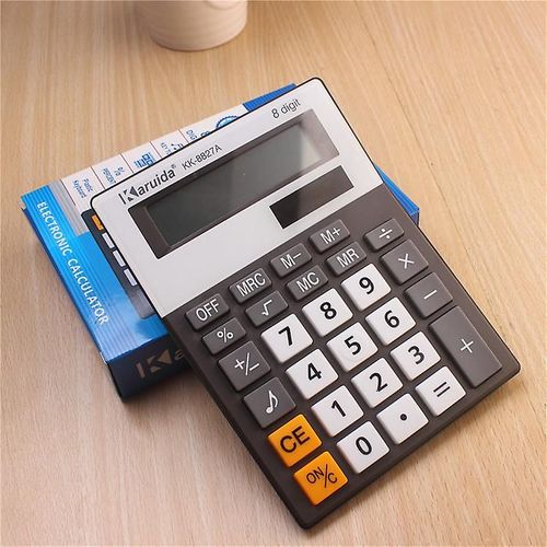 Calculatrice de bureau, calculatrice électronique à 8 chiffres avec bip sonore et grand écran LCD pour le bureau