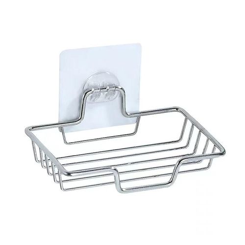 1 porte-savon en acier inoxydable sans perçage - Support mural autocollant pour salle de bain, douche, lavabo et cuisine
