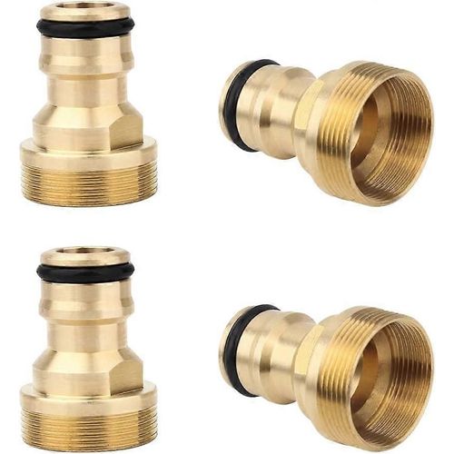 Adaptateur de robinet de tuyau d'arrosage 4 pièces connecteur de robinet en laiton adaptateur de robinet de cuisine universel de jardin adaptateur fileté mâle et femelle adaptateur de connexion rapide
