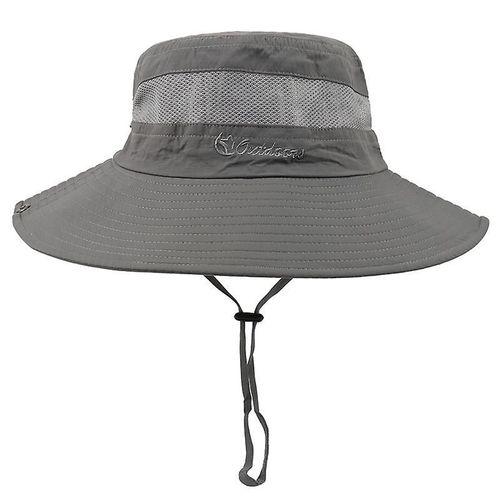 Chapeau De Soleil Pour Homme, Bord Large De 8,9 Cm, Rafraîchit Lorsqu'il Est Mouillé, Chapeau De Soleil À Bord Super Large Pour La Pêche Et La Randonnée, Gris Foncé