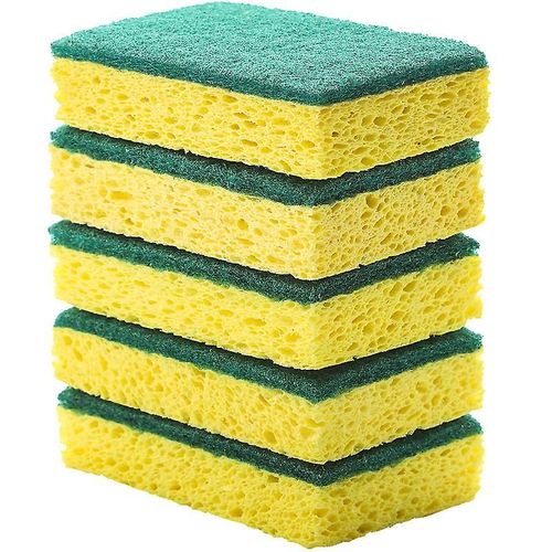 Lot de 6 éponges - Grand pack économique - Éponges à vaisselle double face pour la cuisine - Côté éponge pour nettoyer, côté vert pour frotter - Double Ac