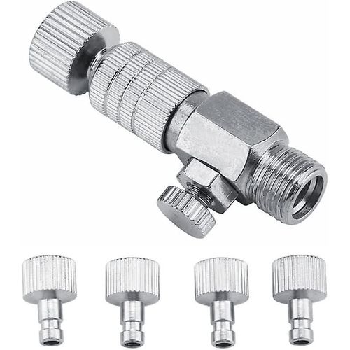 Raccord métallique de déconnexion pour aérographe, 4 raccords mâle-femelle 1/8"" pour connecter le compresseur d'air de l'aérographe