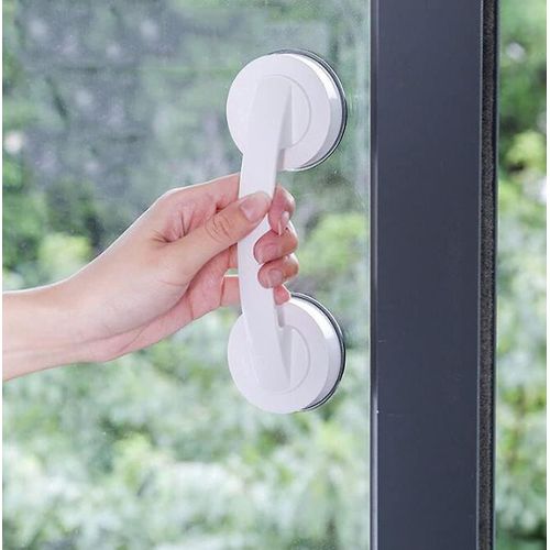 Grandes poignées de portes et fenêtres en verre, portes coulissantes de salle de bain, armoires, poignées sans trou, poignées de réfrigérateur, barres d'appui de douche (blanches)