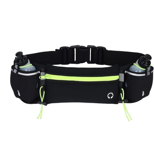 Ceinture D'hydratation Pour La Course À Pied Avec Bouteilles D'eau, Ceinture De Course Réfléchissante, Sac Banane Pour Le Sport En Plein Air (Vert)