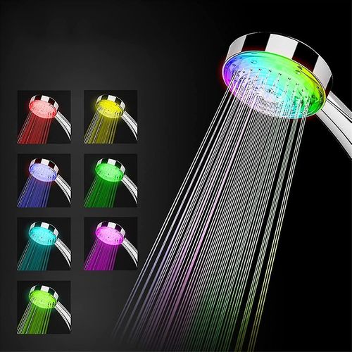 Pommeau de douche, douchette universelle pour salle de bain, 7 couleurs LED