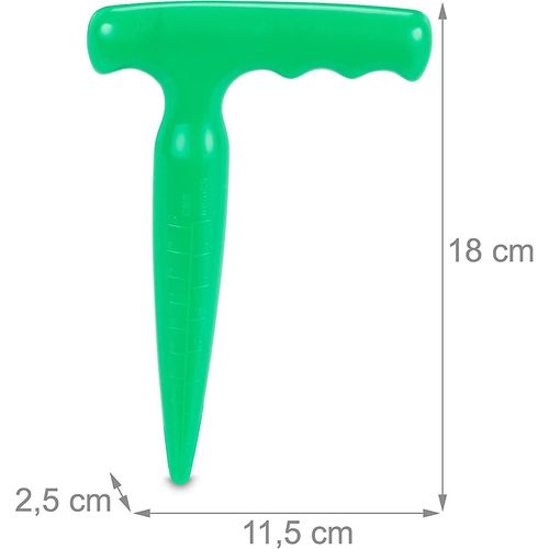 Jardinière En Lot De 3, Plastique, Avec Échelle, Poignée En T Pratique, Outil De Jardinage, Canne De Plantation, Vert