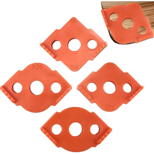 Gabarits de défonceuse à bois, 4 pièces, localisateurs d'angles arrondis - R5 R10 R15 R20 R25 R30 R35 R40 pour fraiseuse à bois