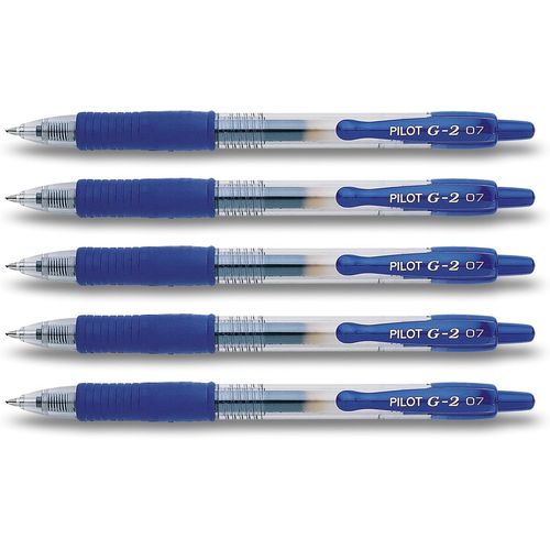Stylo Encre Gel G2 - 7 Pilot, Bleu, Langer Stift 5er