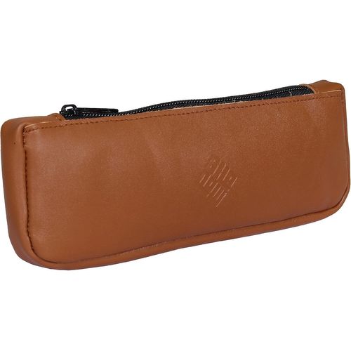 Petit Porte - Monnaie Rond En Cuir Véritable Fait À La Main Avec Boucle De Ceinture, Marron, Étui Scribe