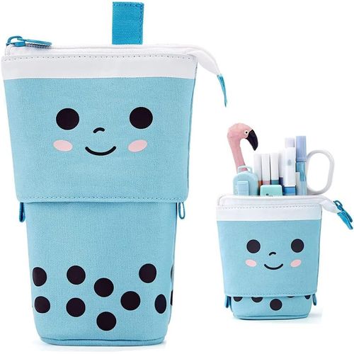 Étui À Crayons Fille,Étui À Crayons De Dessin Animé,Porte Crayon Enfant,Trousse À Crayons Télescopique,Trousse À Crayons En Toile