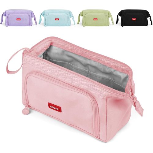 Trousse Scolaire Trousse à Crayons de Grande Capacité Sac à Crayons école Trousse à Maquillage pour Filles Garçons étudiants, Rose