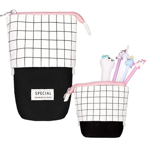 Étui À Crayons Fille,Étui À Crayons De Dessin Animé,Porte Crayon Enfant,Trousse À Crayons Télescopique,Trousse À Crayons En Toile