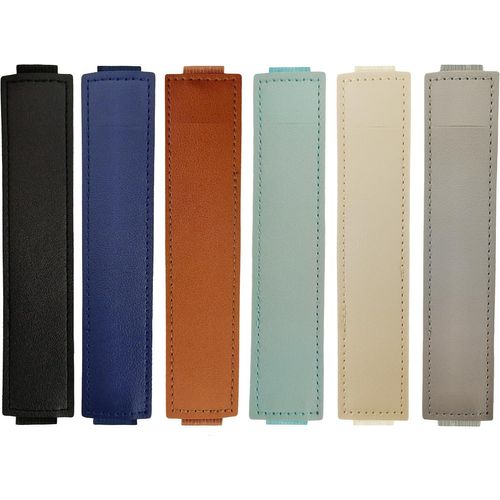 6 Pièces Étui Stylo Cuir, Porte - Stylo Notebooke Élastique, Étui à Stylo Portable en Cuir PU Coloré, Étui à Stylos Réglable pour Ordinateur Portable Carnets Agendas