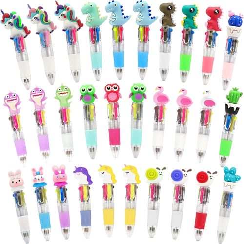 30pcs Stylo 4 Couleurs, Pinata Anniversaire Garcon Et Fille, Petit Cadeau Anniversaire Invités Enfant, Kit Anniversaire Pour Jouet Cadeau Et Fille 4 5 6 7 8 9 10 Ans