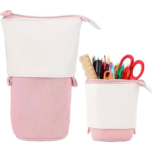 Étui À Crayons Fille,Étui À Crayons De Dessin Animé,Porte Crayon Enfant,Trousse À Crayons Télescopique,Trousse À Crayons En Toile (F)