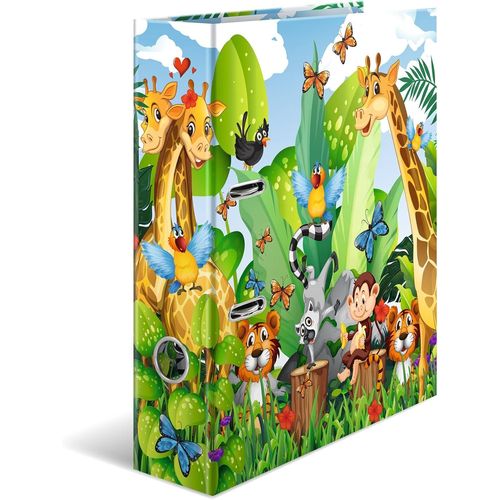 Classeur A4 Jungle, 7 Cm, Classeur À Anneaux Coloré Avec Motif Jungle Et Impression Intérieure, Parfait Pour Enfants, Garçons Et Filles
