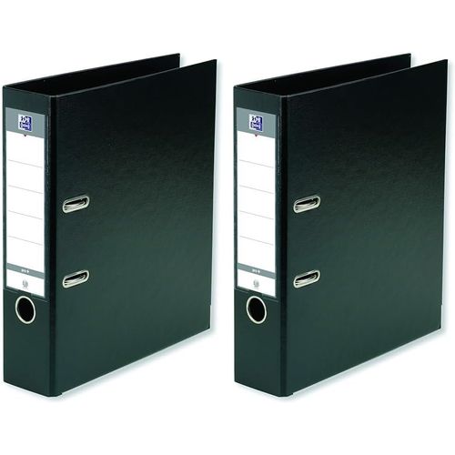 Classeur À Levier Smart Pro+ A4xl Dos 80mm 2 Anneaux Couverture Polypro Rembordée Noir (Lot De 2)