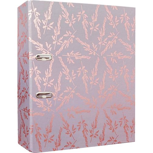 Classeur À Levier A4 75 Mm - Design Métallique - Rose Gold Flowers, A4+