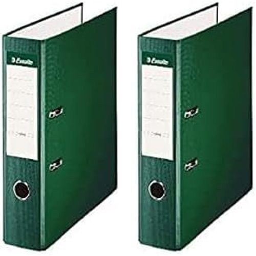 Classeur À Levier, Jaquette De Plastique Recouvert, A4 - Dos 7,5 Cm - Vert (Lot De 2)