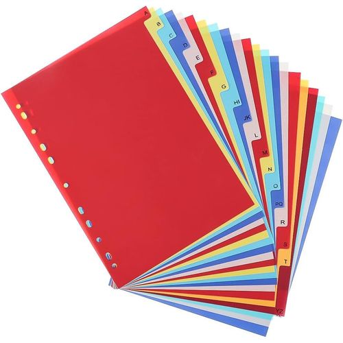 21 Intercalaires Classeur A4 Alphabétique Multicolore Pour Organisation De Documents (29,5 X 20,8 Cm)