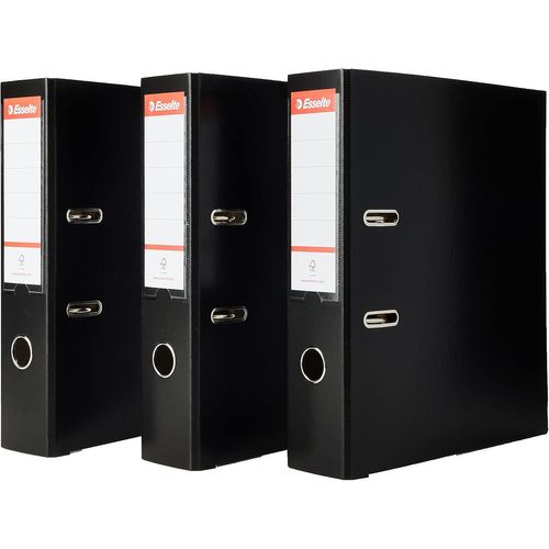Essentials, Pack De 3 Classeurs À Levier, Noir, Dos 75mm, A4, Pp, 624294